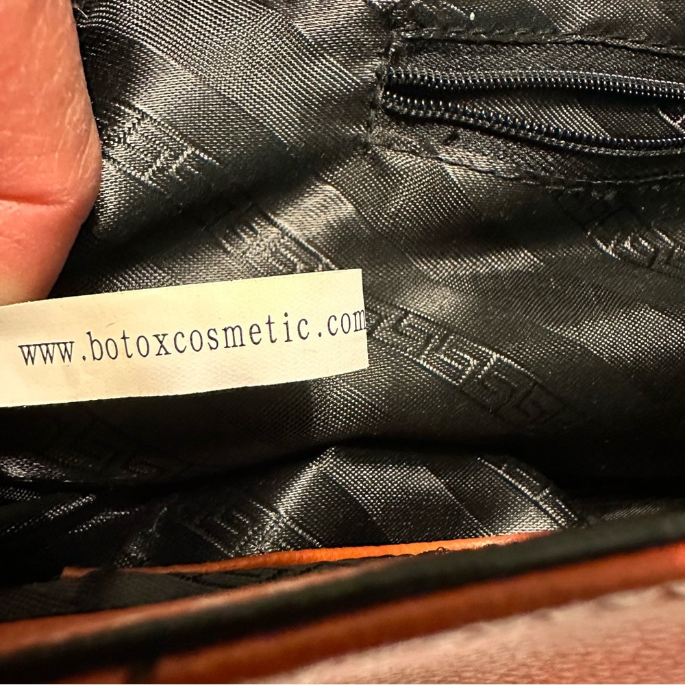 Botox Cosmetic Satchel Type Bag Orange / Brown Color Great Preowned Condition - Picture 11 of 15